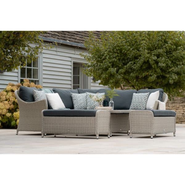 Bramblecrest Monterey Modular Curved Corner Sofa with Square Ceramic ...