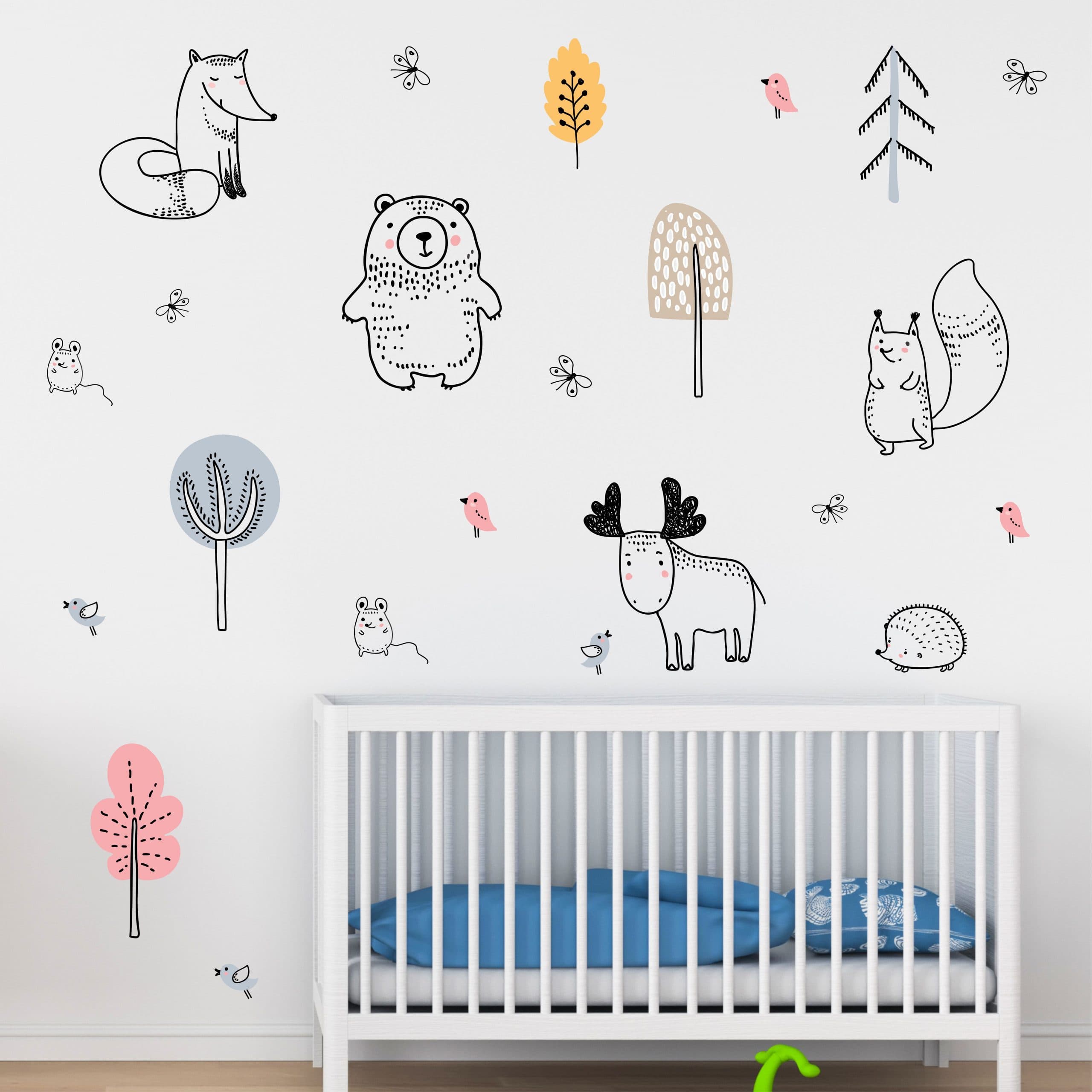 Scandi Woodland Animal Theme - Kidz 'n Clan Decor Wall Stickers