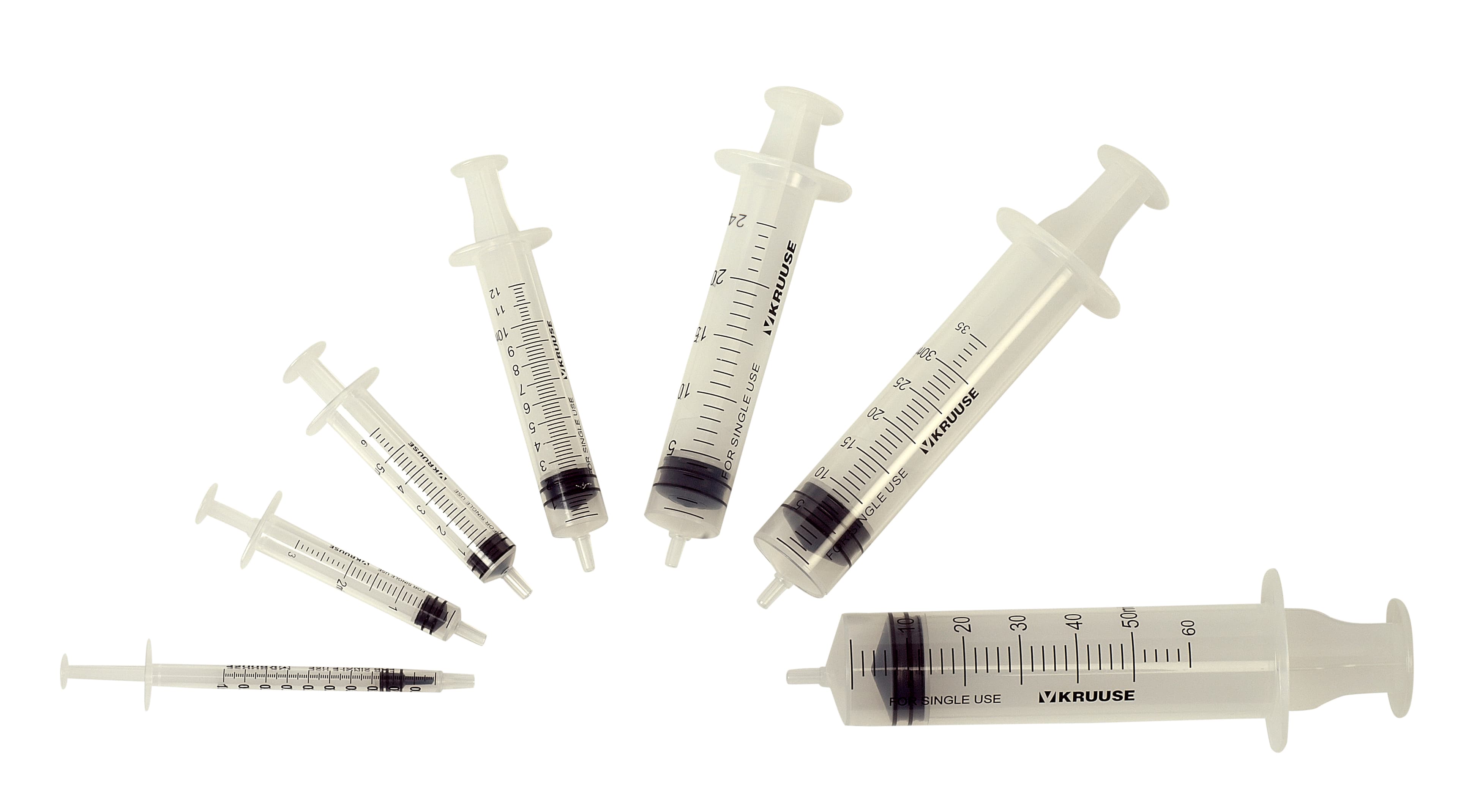 KRUUSE disposable syringe center nozzle 3 comp. 1 ml 100/pk