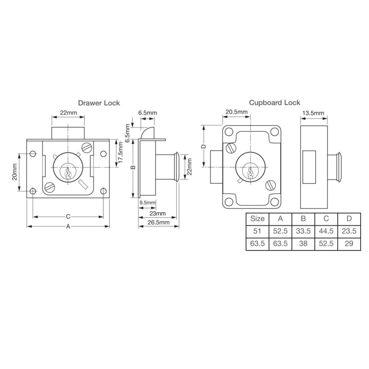 Union 4138 - Cylinder Cut Cupboard/Till Lock Suppliers