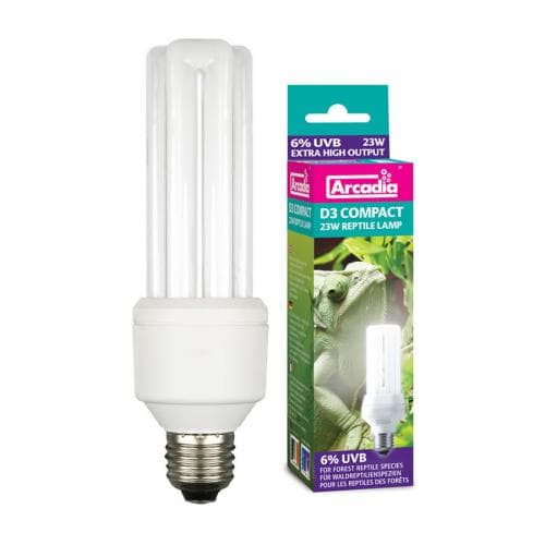 Arcadia Compact D3+ Reptile Lamp, 23W 10% - LAD125 | Land Of Lizards