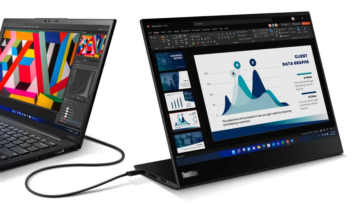 Lenovo ThinkVision M14t Gen 2 mobile touch monitor brings resolution ...