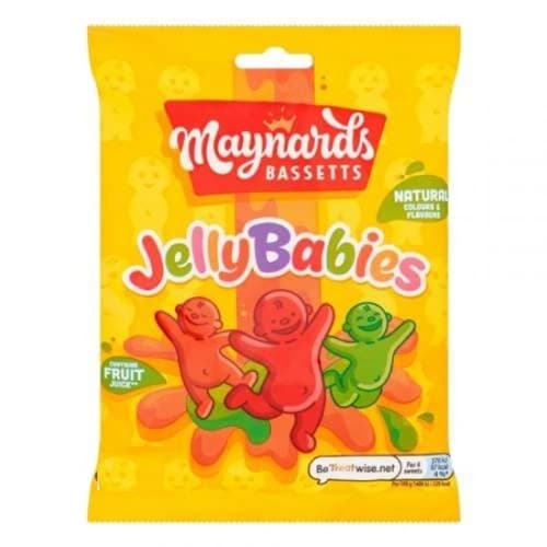 Maynards Bassetts Jelly Babies Fruit Flavoured Gummy 130g Bag - Lollies ...