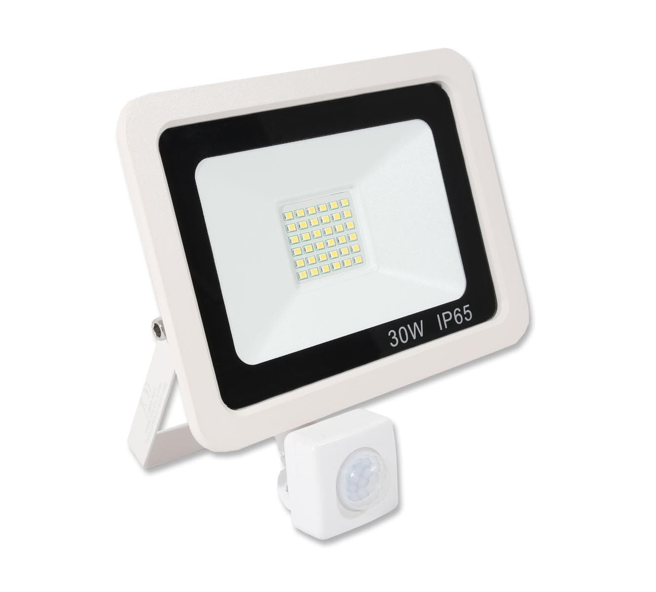 30w with PIR LED Floodlight - White Casing - Low Energy Supermarket