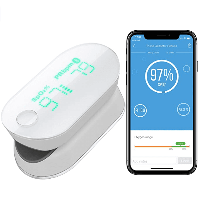 iHealth Air Wireless Fingertip Pulse Oximeter with Plethysmograph and ...