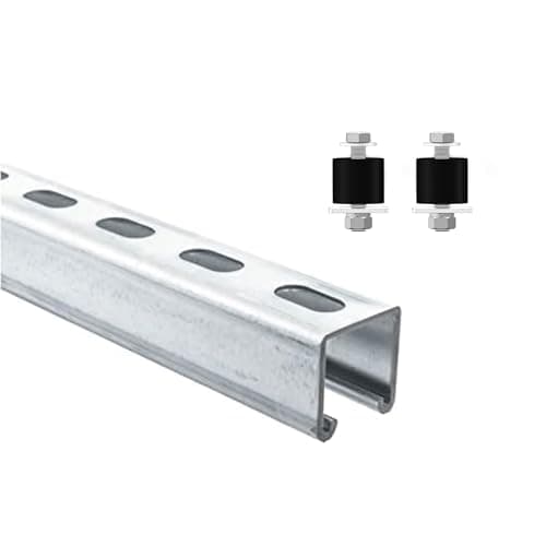 Unistrut Channel Trolley Track,4.76 Feet Length Strut Channel Trolley Track 1-5/8" Wide and high 12 Gauge Metal Steel U Channel with Thick Galvanized Steel Strip Groove Back. (Silver-1)