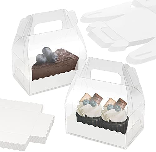 Amazon.com: Oomcu 15 Pack Clear Gable Bakery Gift Boxes with Cardboard ...