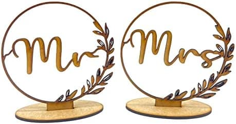 Amazon.com: Ling's Moment Mr Mrs Sign Chair Decor for Wedding Chair ...