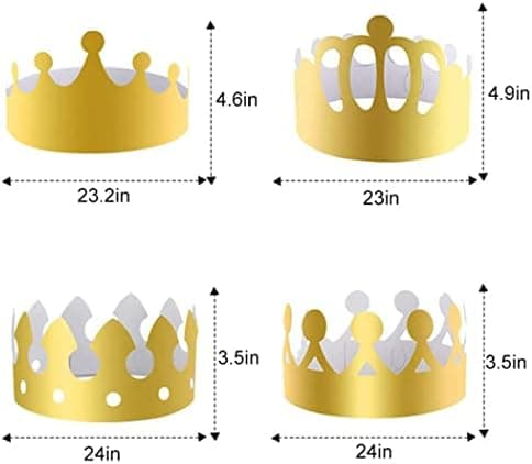 VORAE 20pcs Gold Paper Crowns 4 Styles King Charles Coronation ...