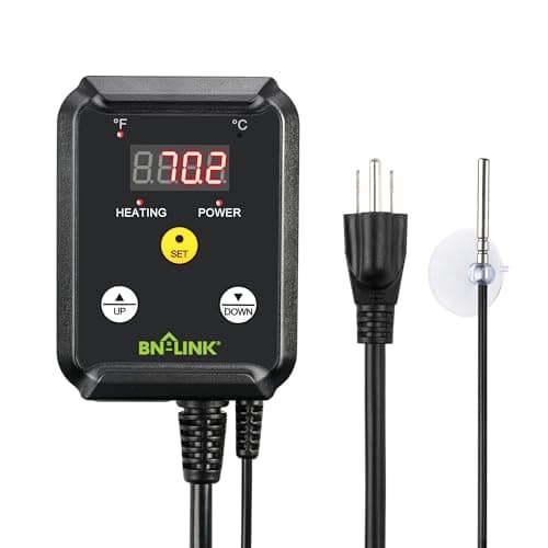 BN-LINK Digital Heat Mat Thermostat Controller for Seed Germination, Reptiles and Brewing Breeding Incubation Greenhouse, 40-108°F, 8.3A 1000W ETL Listed