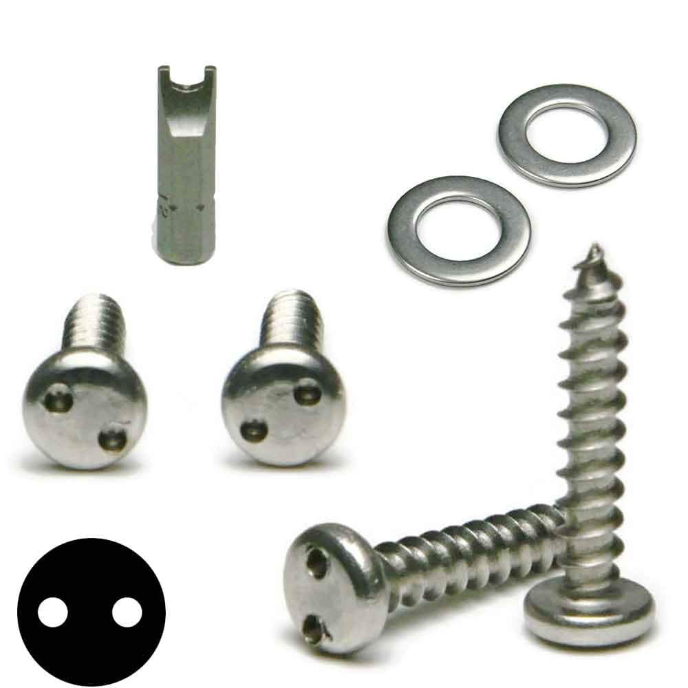 Stainless Steel License Plate Screws Tamper Proof Kit - Spanner Pan ...