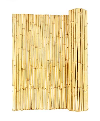 Forever Bamboo Natural Rolled Bamboo Fence .75in D x 6ft H x 8ft L ...
