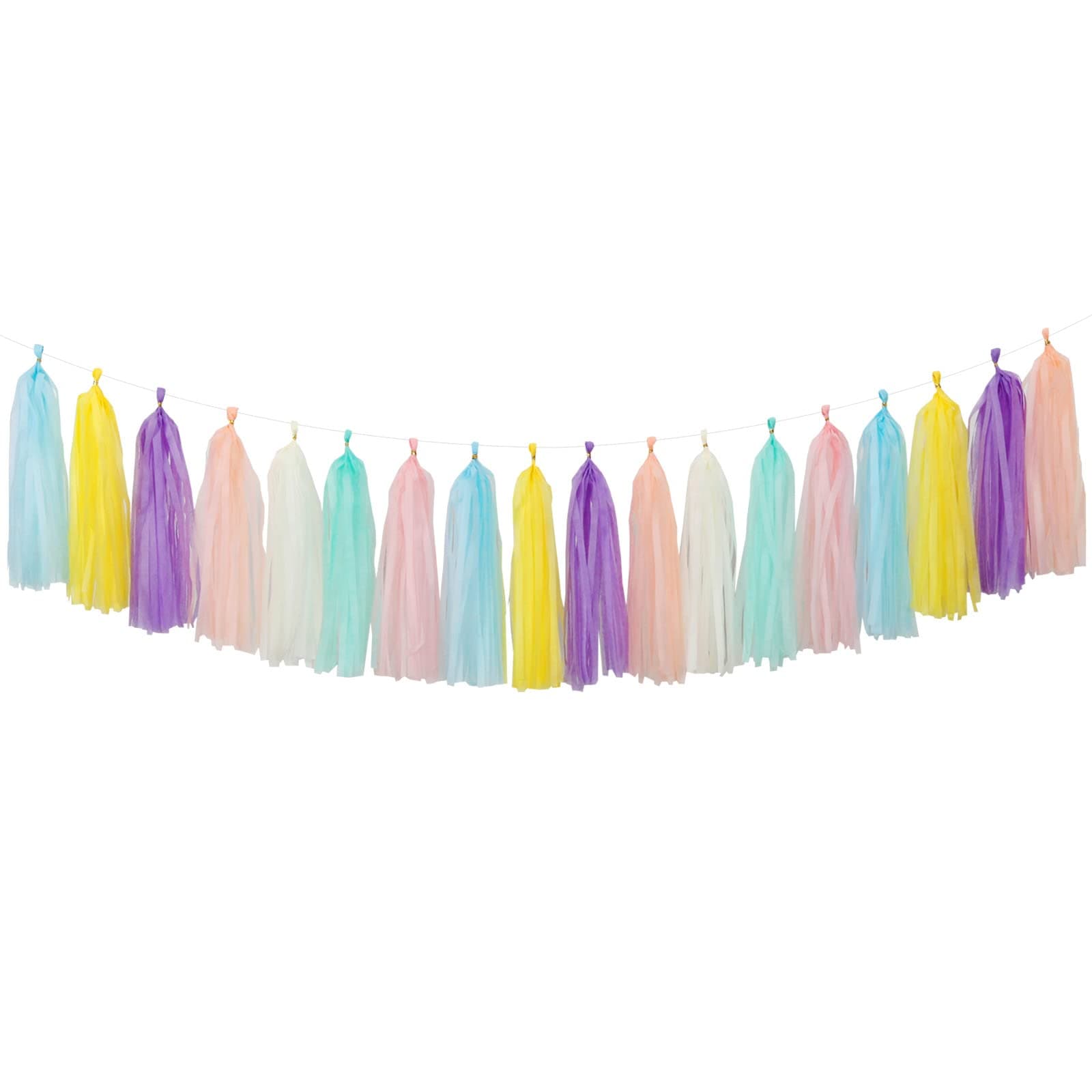 Amazon.com: Pastel Rainbow Party-Decorations Tassel Garland - 21pcs ...