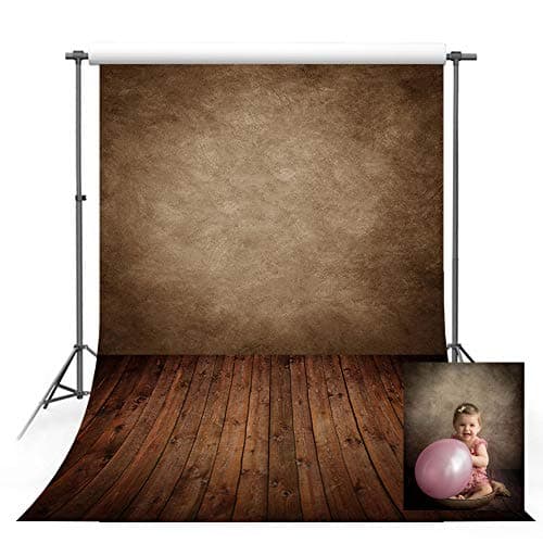MEHOFOTO 5x7ft Retro Photography Backdrop Dark Brown Wall Wood Floor Backdrop for Newborn Photoshoot Studio Props Photo Backgrounds