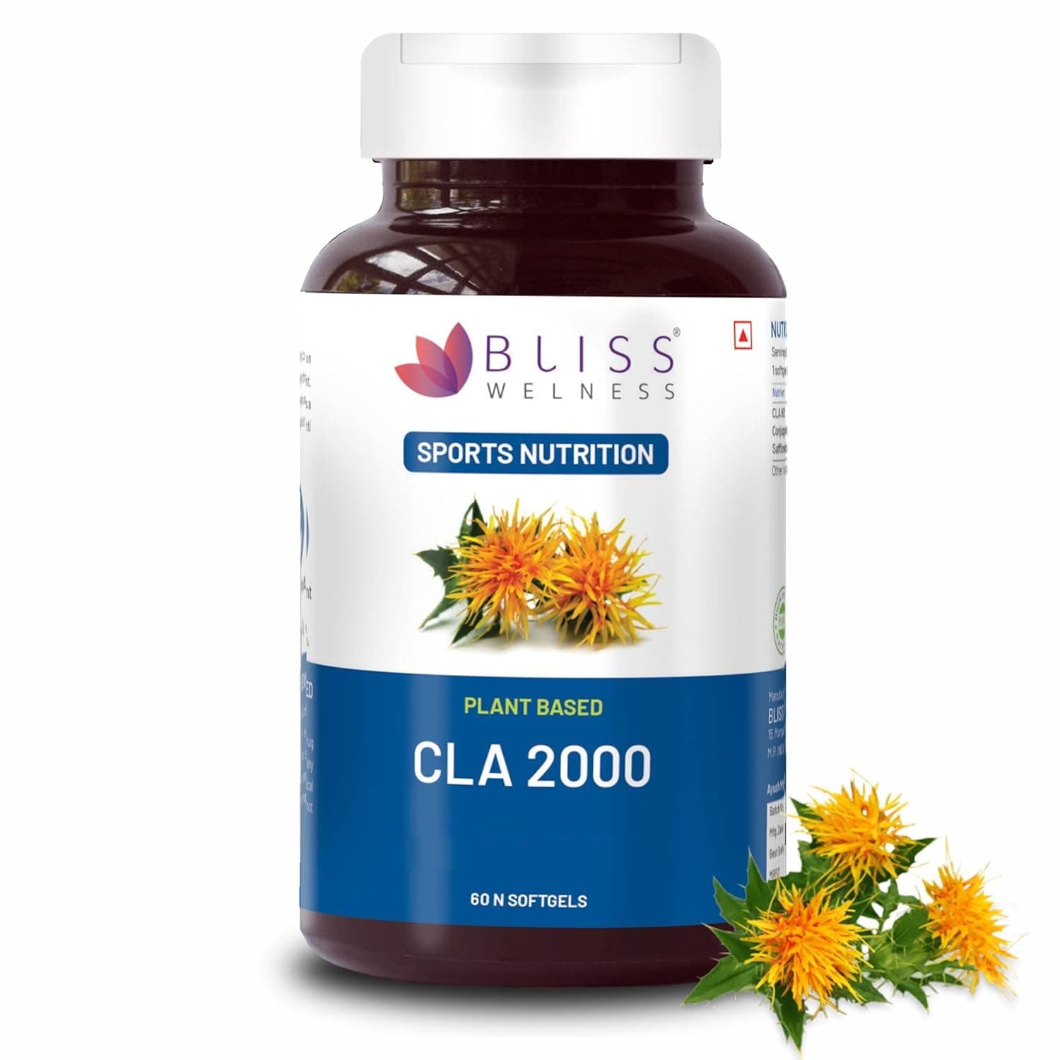 Bliss Welness CLA 2000 | 80% Conjugated Lenoleic Acid Safflower Oil ...