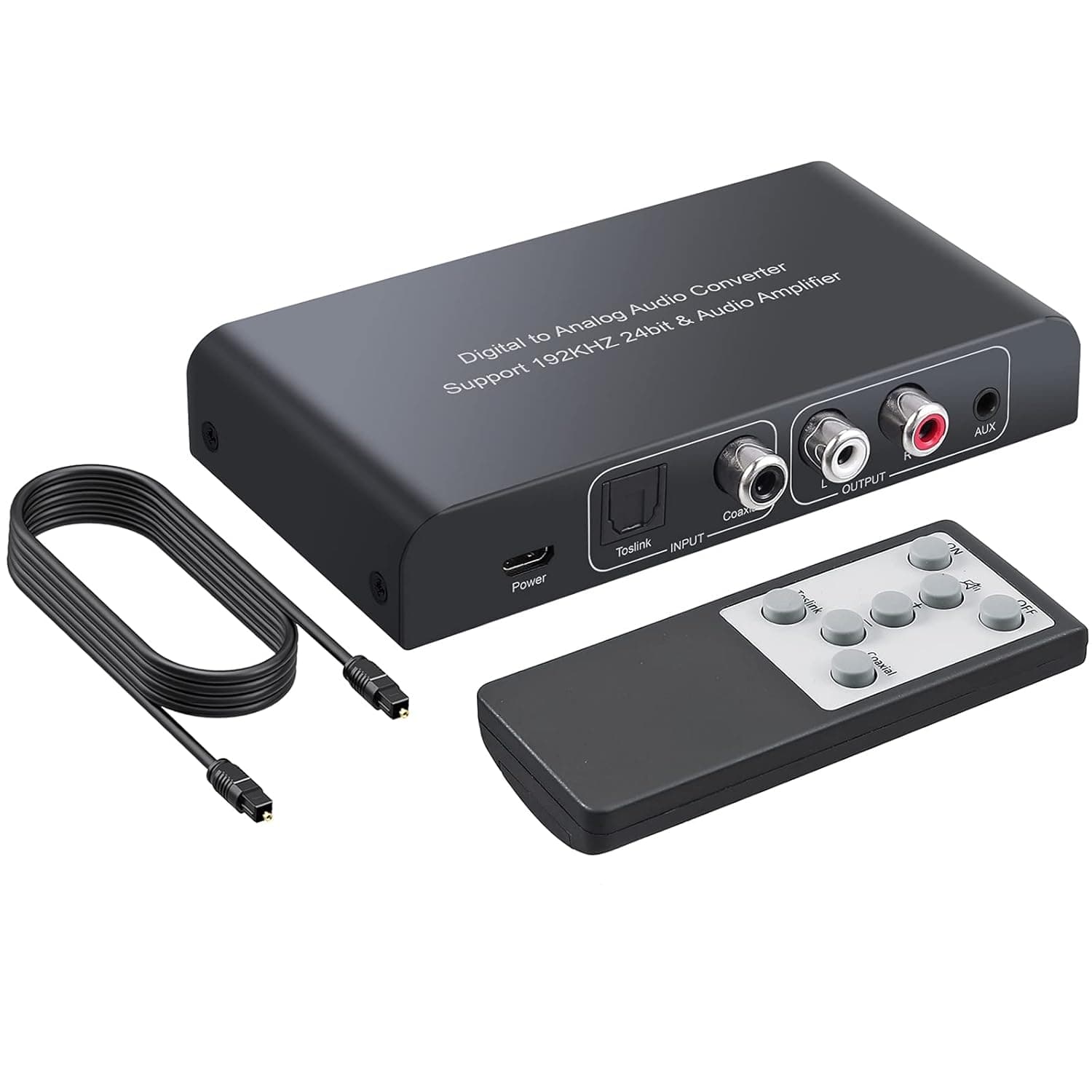 PROZOR 192KHz Digital to Analog Audio Converter Digital Toslink Coaxial ...