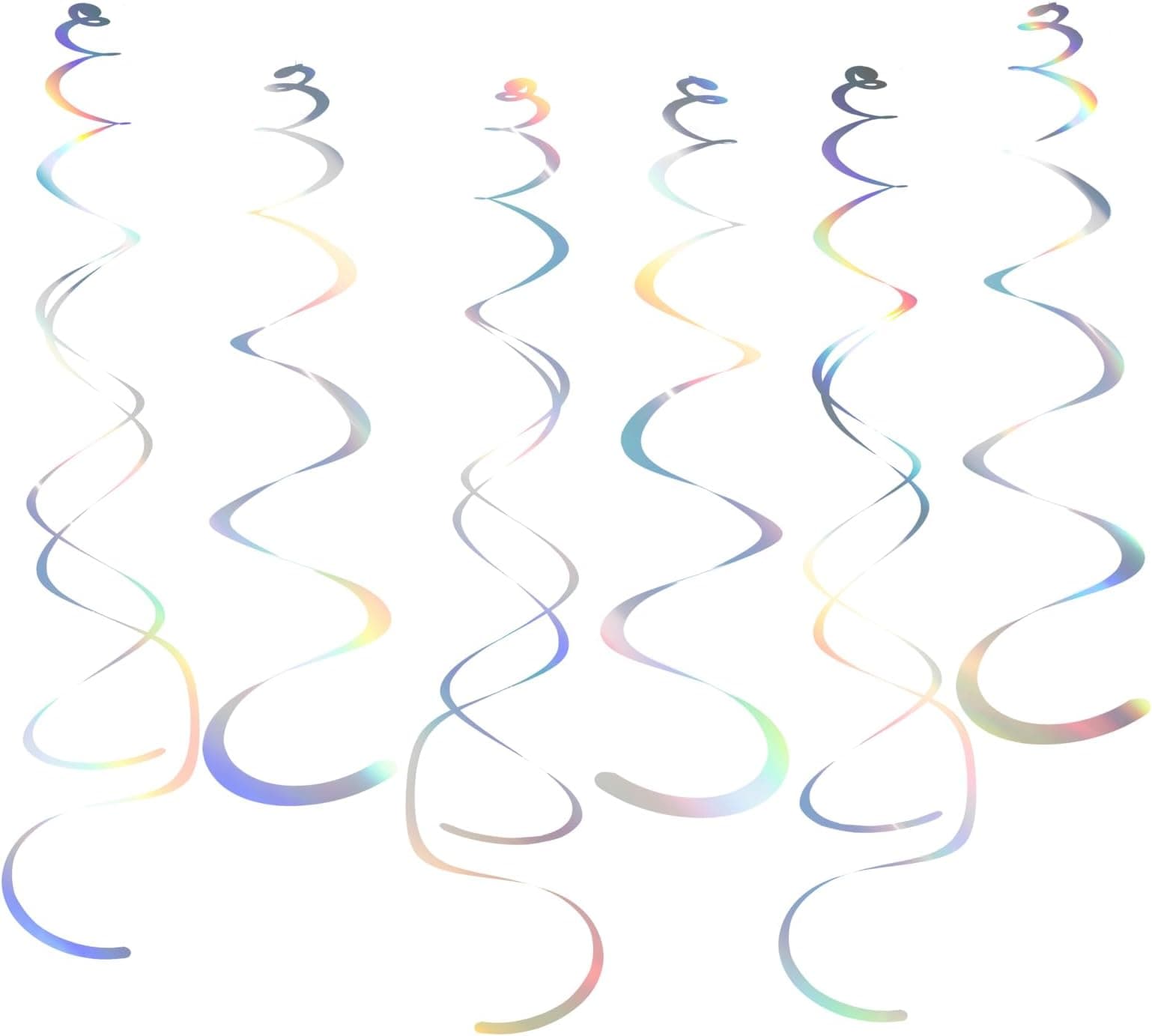 Amazon.com: Party Swirl Decorations Iridescent Shinny Foil Hanging ...