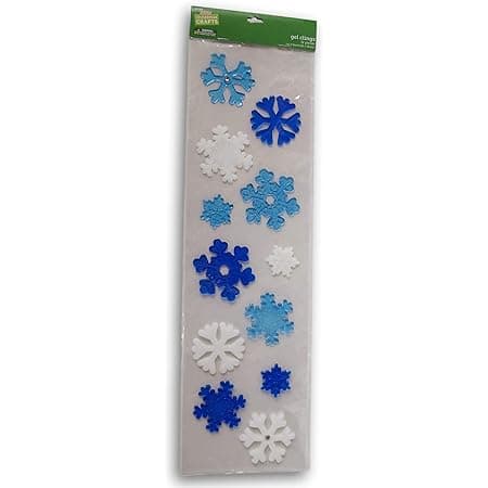 Amazon.com: Holiday Decor Christmas Winter Gel Window Clings - Blue and ...