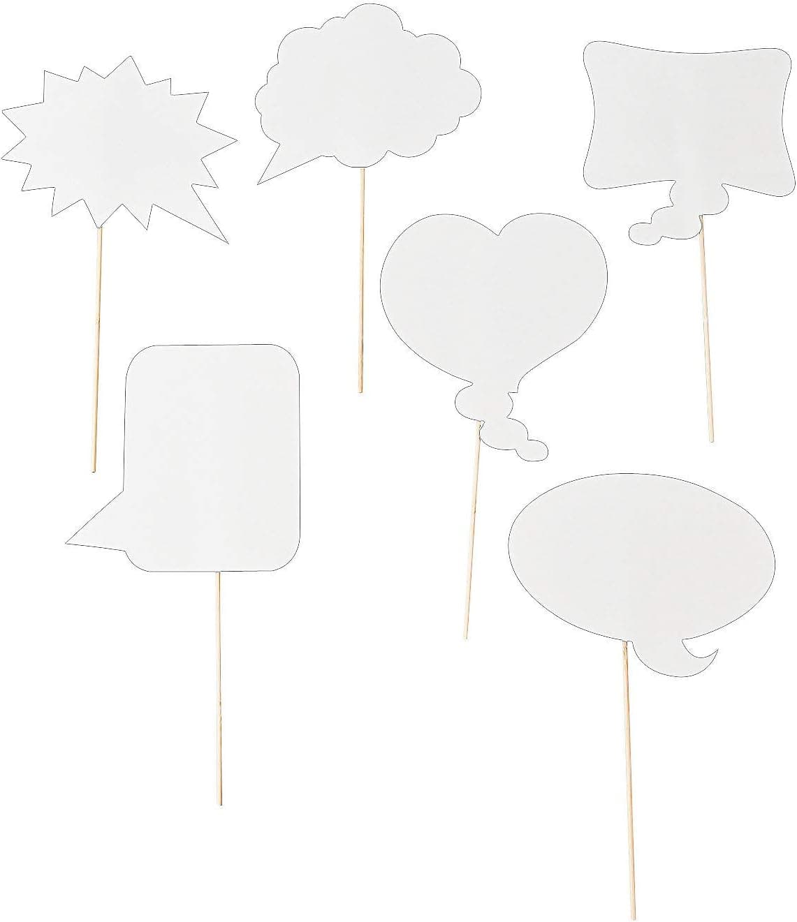 Amazon.com: Dry Erase Speech Bubble Photo Booth Stick Props (Set of 12 ...