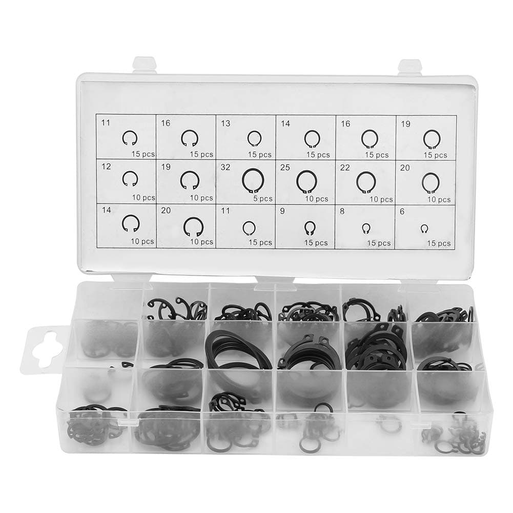 Circlip Assortment, 225Pcs Internal & External Snap Ring C Clip Circlip ...