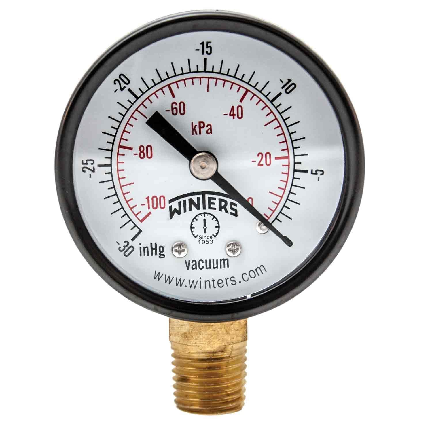Winters PEM Series Lead Free Series Pressure Gauge, 2" Dial size, 1/4 ...