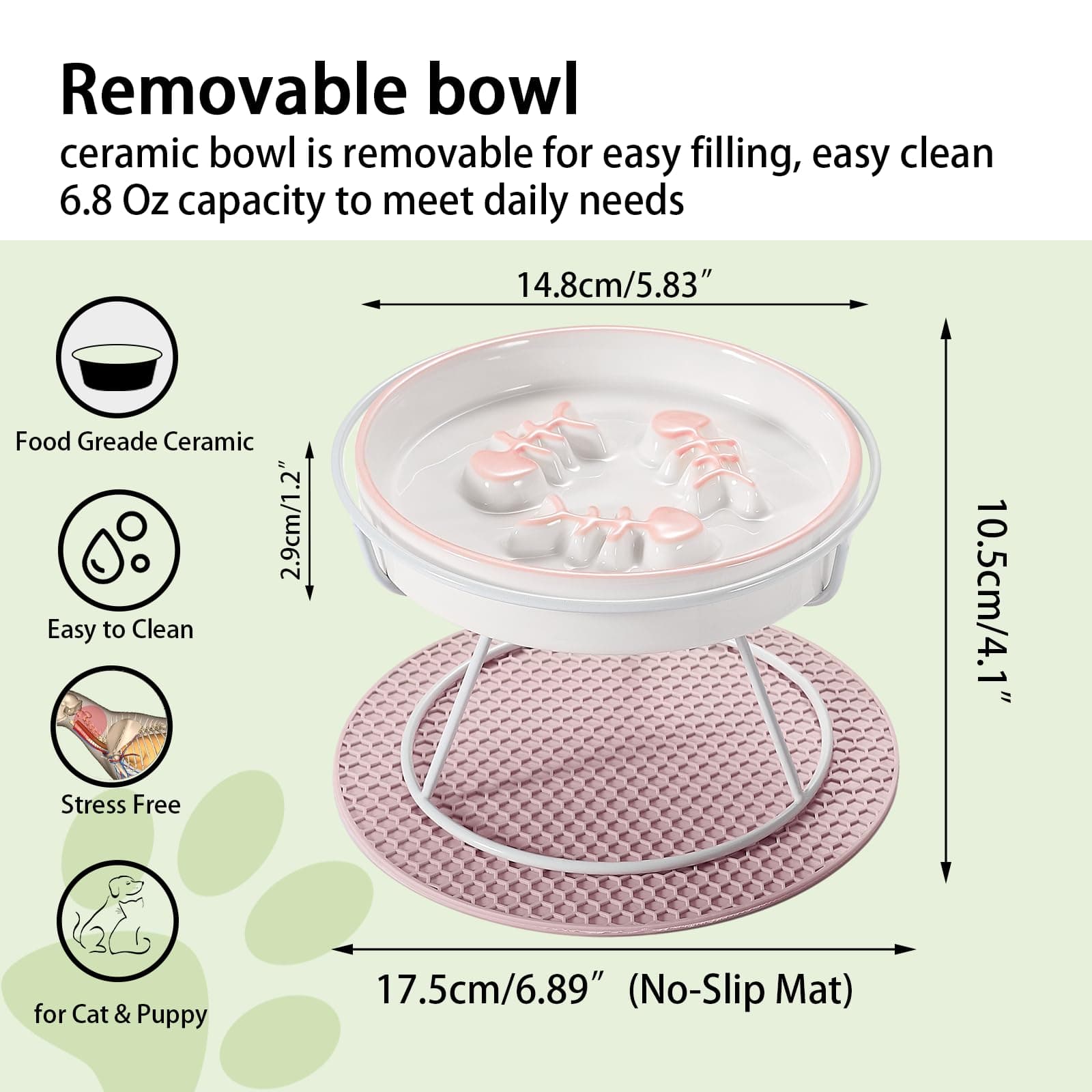 Snapklik.com : Upgrade Whisker-Fatigue-Free Cat Slow Feeder Bowl ...