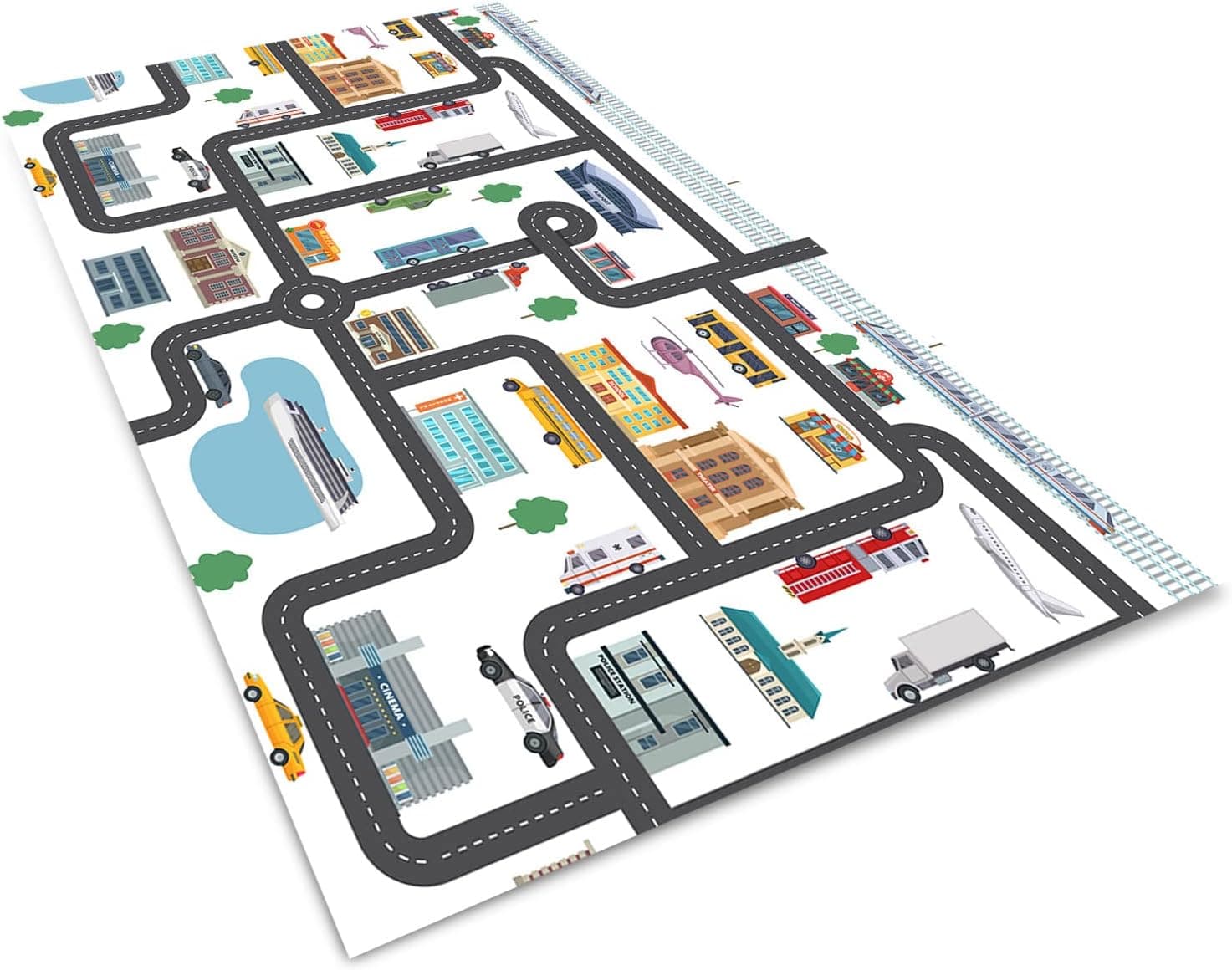 Amazon.com: Hiltow Children Area Rug Kids Road map : Baby