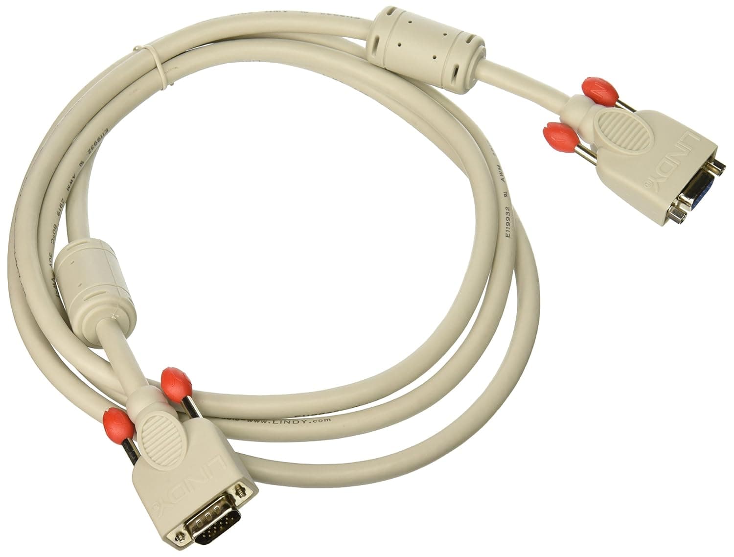 Lindy 2m VGA Cable - Premium SVGA Monitor Extension Cable, Gray (37362 ...