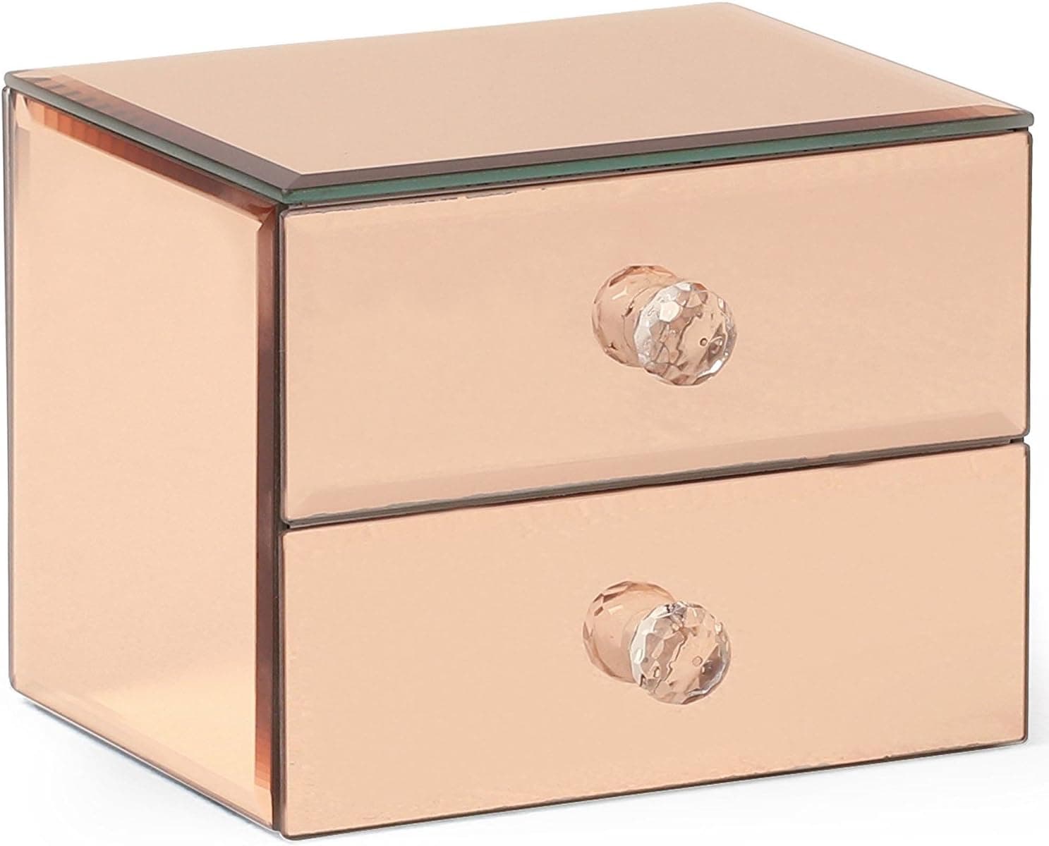 Amazon.com: Beautify Mirrored Glass Jewellery Boxes with Drawers (Rose ...