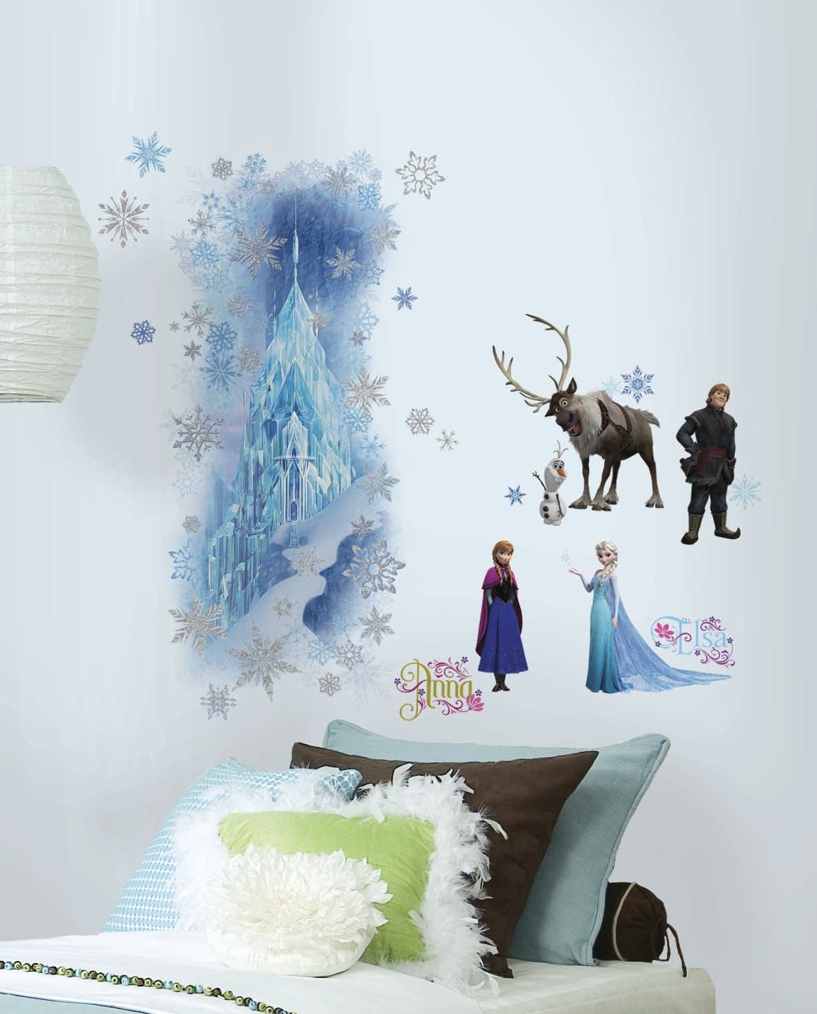 Roommates Frozen Wall Decals Stickers Set, Large Castle Wall Mural with ...