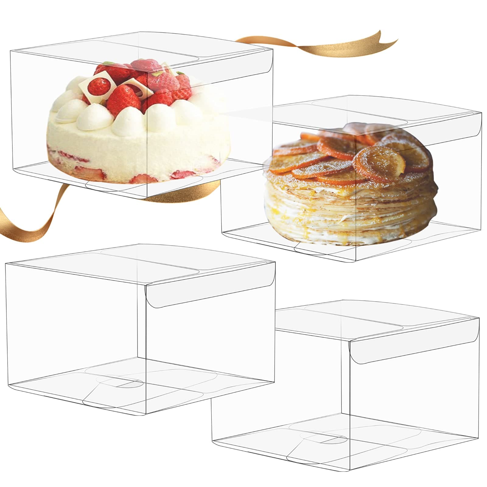 Amazon.com: Oomcu 40 Pack Clear Boxes for Treat,Transparent Favor Candy ...