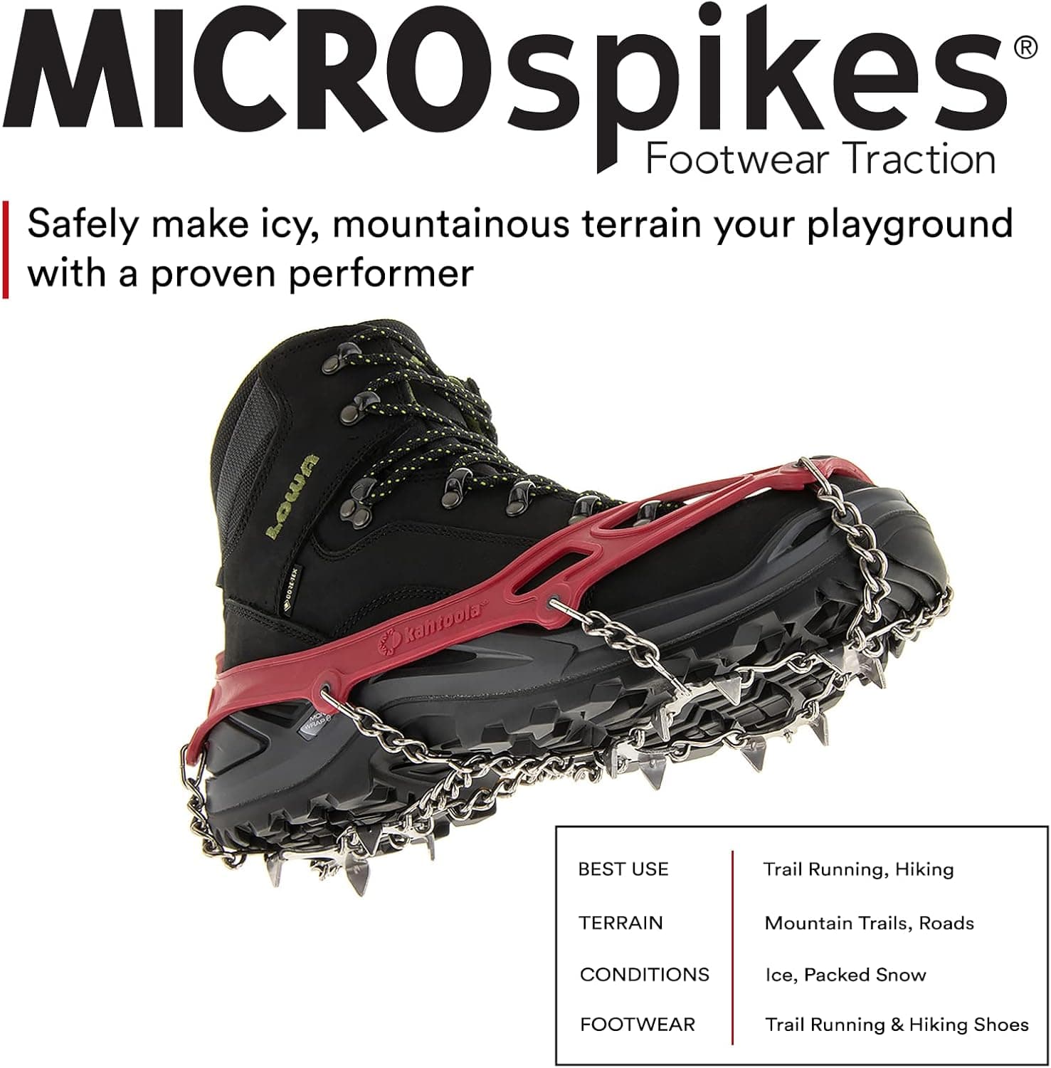 Buy Kahtoola MICROspikes Footwear Traction for Winter Trail Hiking ...
