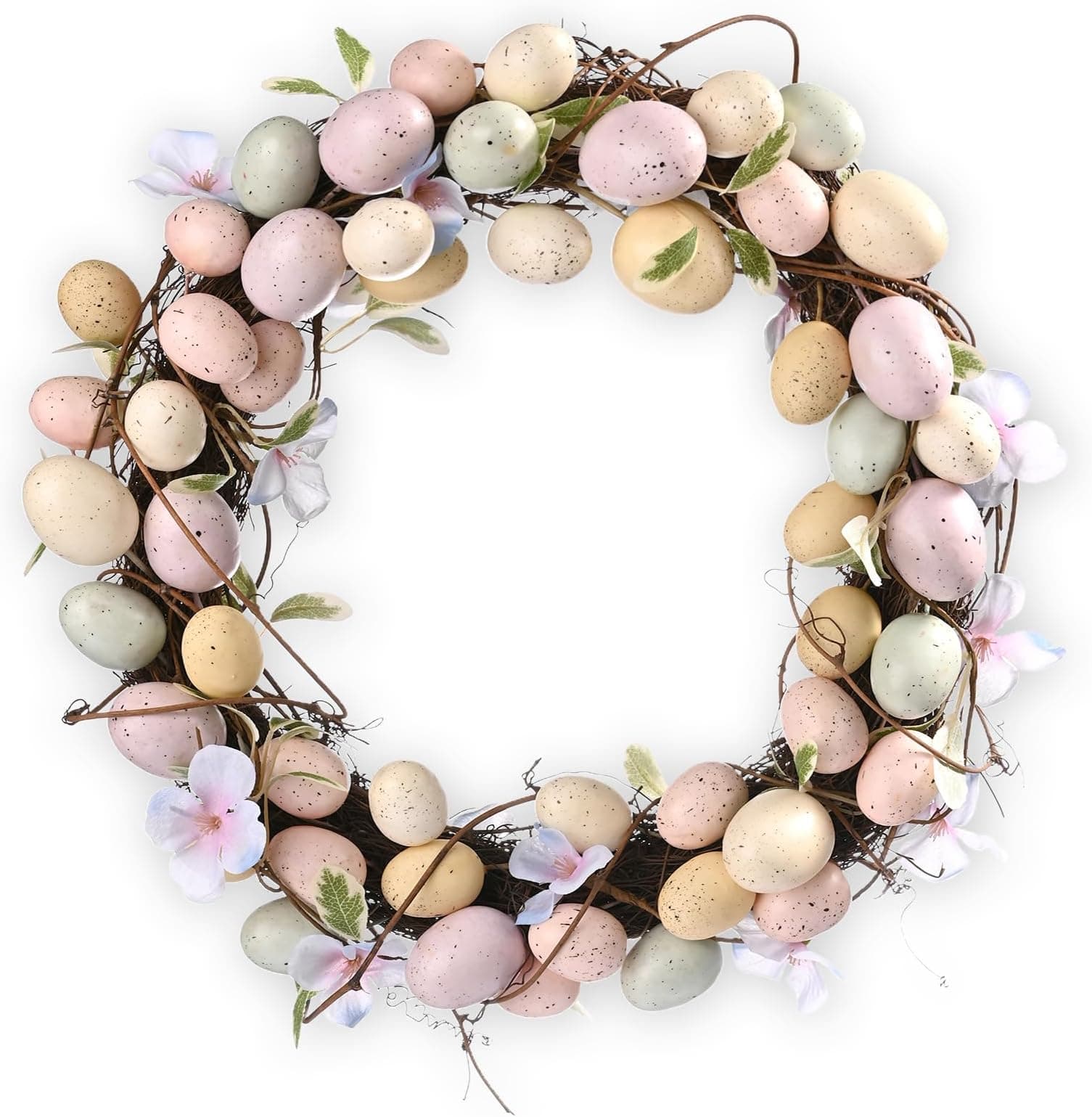 Amazon.com: Lotus Hills Easter Wreath, 18" Easter Macaron Colored Eggs ...
