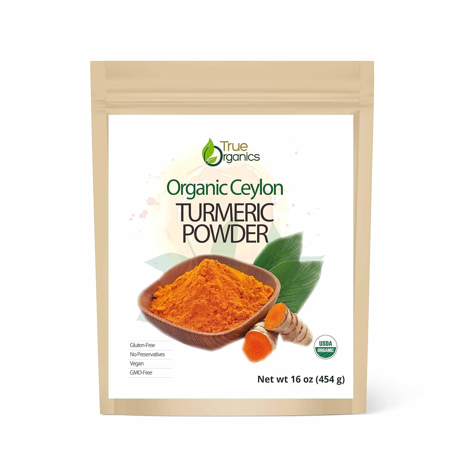 Amazon.com: True Organic Ceylon Turmeric Powder, 1 Pound Bulk Bag ...