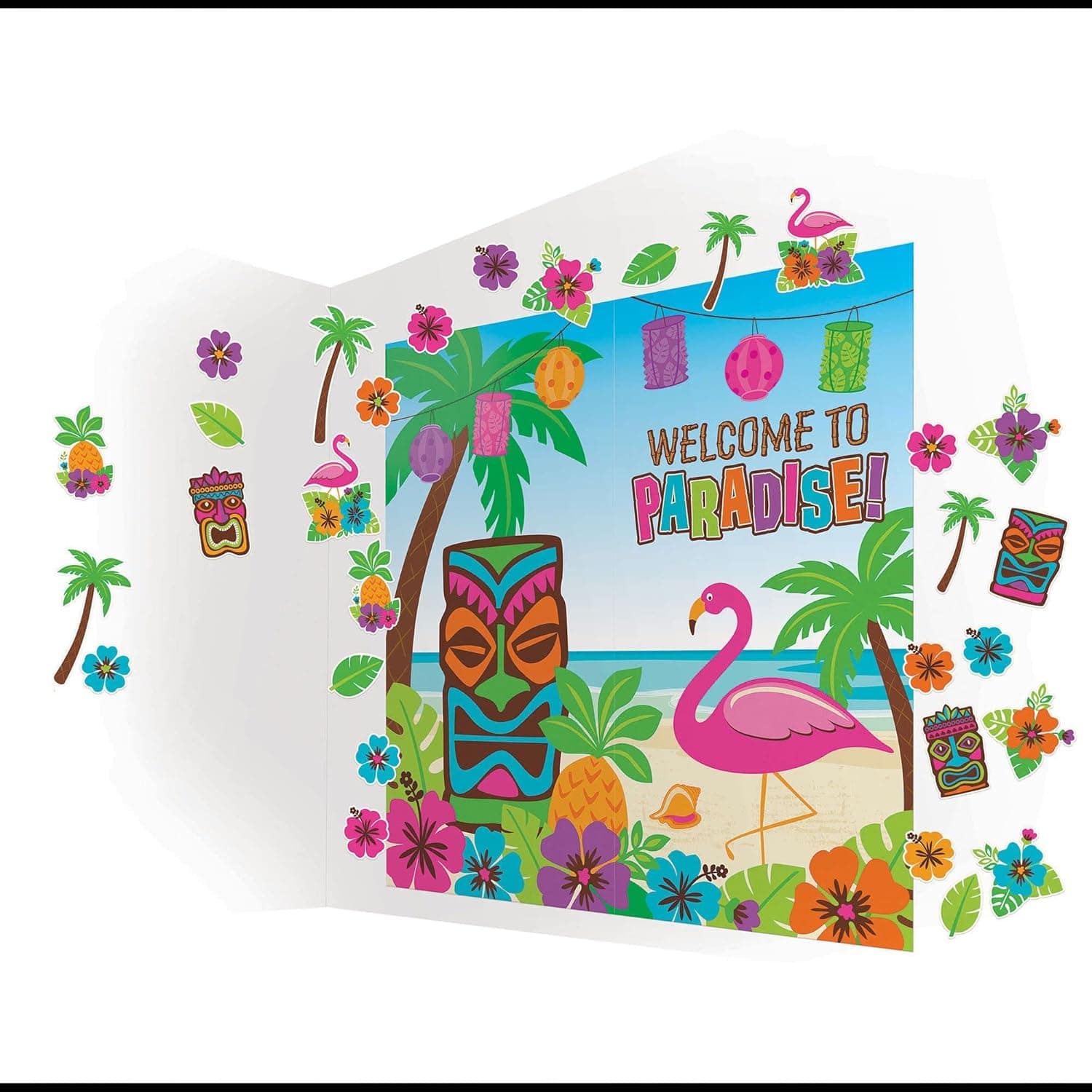Amazon.com: Amscan 32-Piece Luau Scene Setters Wall Decorating Kit, 1 ...