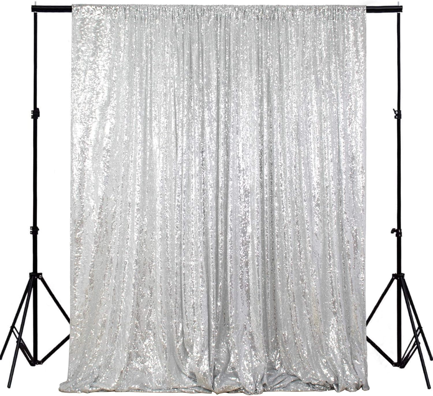 ShinyBeauty 1 Pack Sequin Backdrop Curtain Photo Booth Backdrop 8FT ...