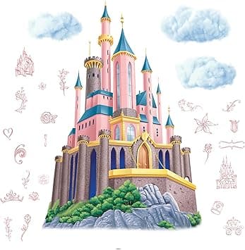 RoomMates Disney Princess Castle Giant Peel and Stick Wall Decals with ...