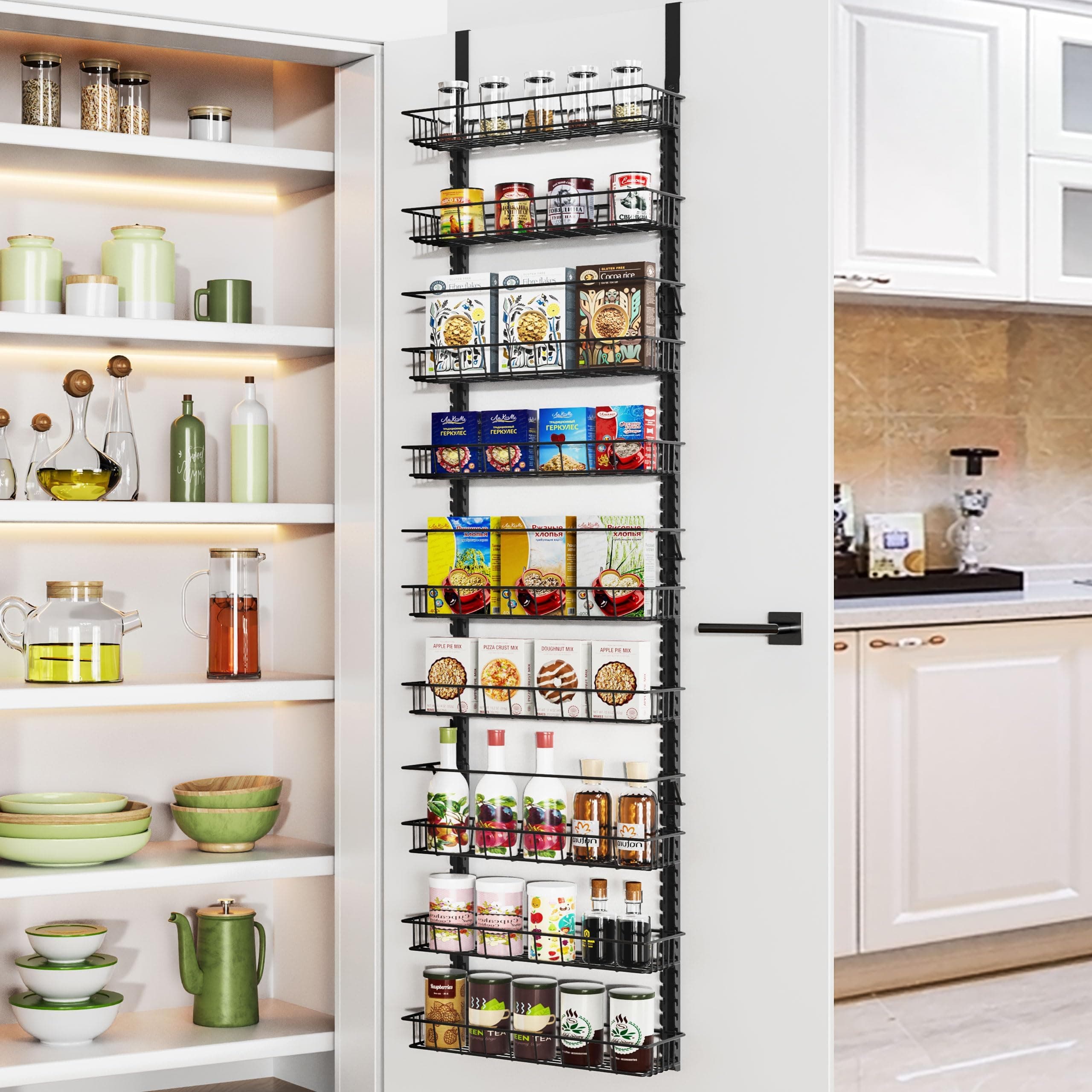 Amazon.com: Mefirt Over The Door Pantry Organizer, Wall Mount Spice ...