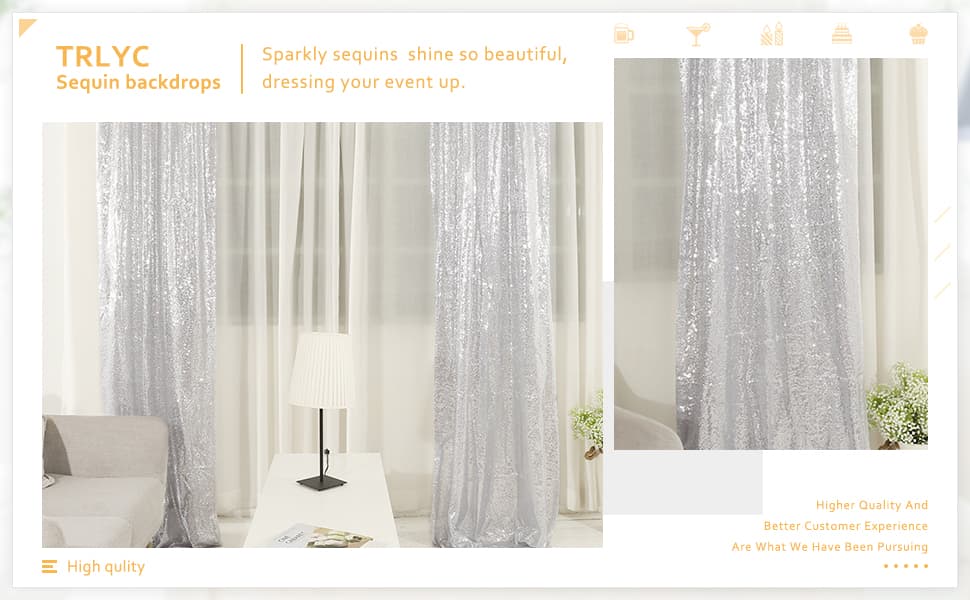 Amazon.com: Trlyc Glitter Sequin Backdrop Curtains for Wedding Party ...