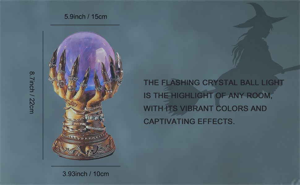 Amazon.com: Halloween Crystal Ball Decoration Halloween Glowing Crystal ...