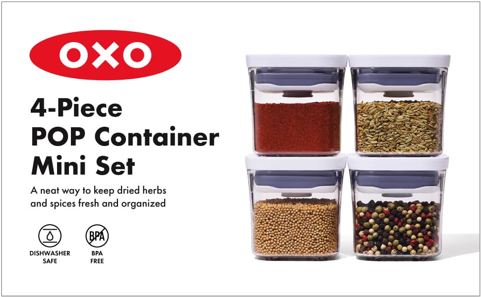 Amazon.com: OXO Good Grips 4-Piece Mini POP Container Set & Good Grips ...