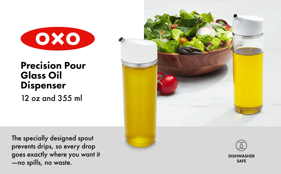 OXO Good Grips Precision Pour Glass Oil Dispenser (12 oz / 355 mL ...