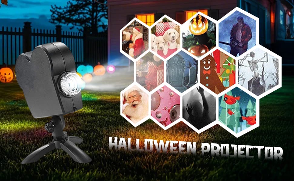 Amazon.com: Christmas Windows Projector, Halloween Projector with a ...