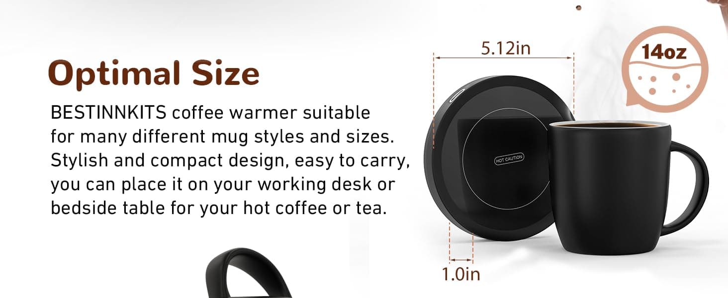 Amazon.com: BESTINNKITS Smart Coffee Cup Warmer Set, Auto On/Off ...