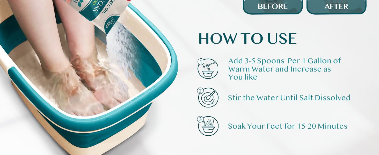 Amazon.com: Foot Soak Epsom Salt with Tea Tree Oil 2 LB - Epsom Salt ...