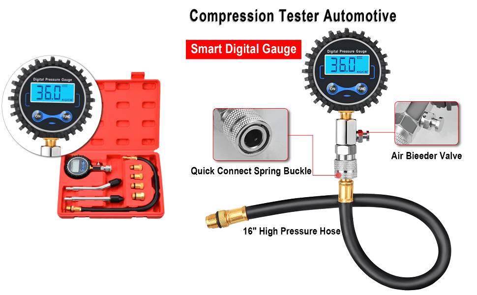 Prokomon Digital Engine Compression Tester; Engine Cylinder Pressure ...