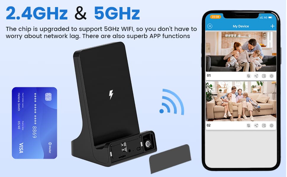 Amazon.com: LIZVIE Wireless Hidden Camera Charger Dock with 2K 5G ...