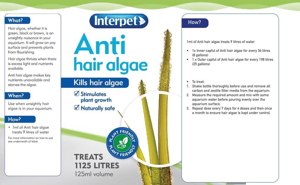 Interpet Anti Hair Algae Aquarium Fish Tank Water Treatments, Kills ...