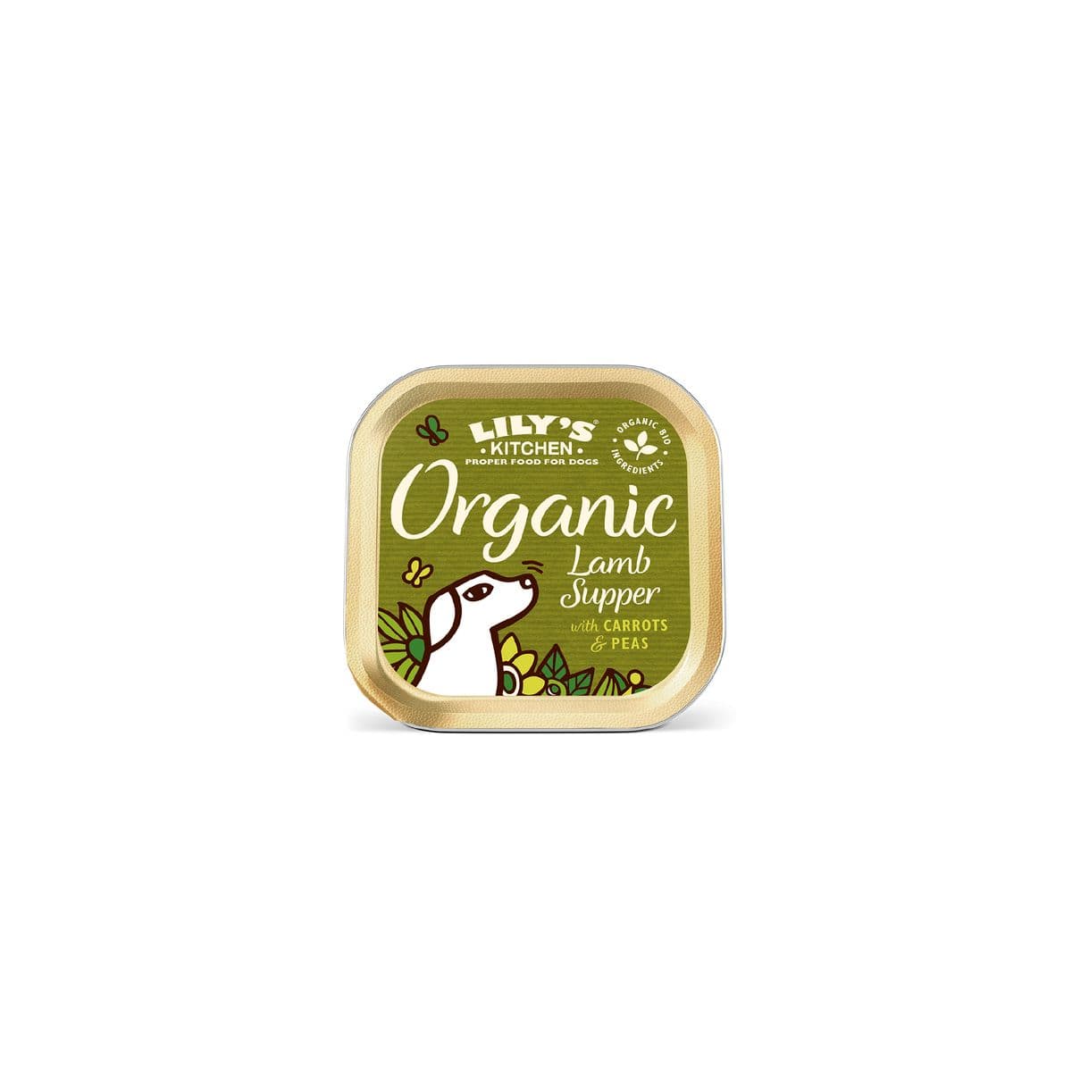 Lily's Kitchen organic dog food in a lamb tray 150gr