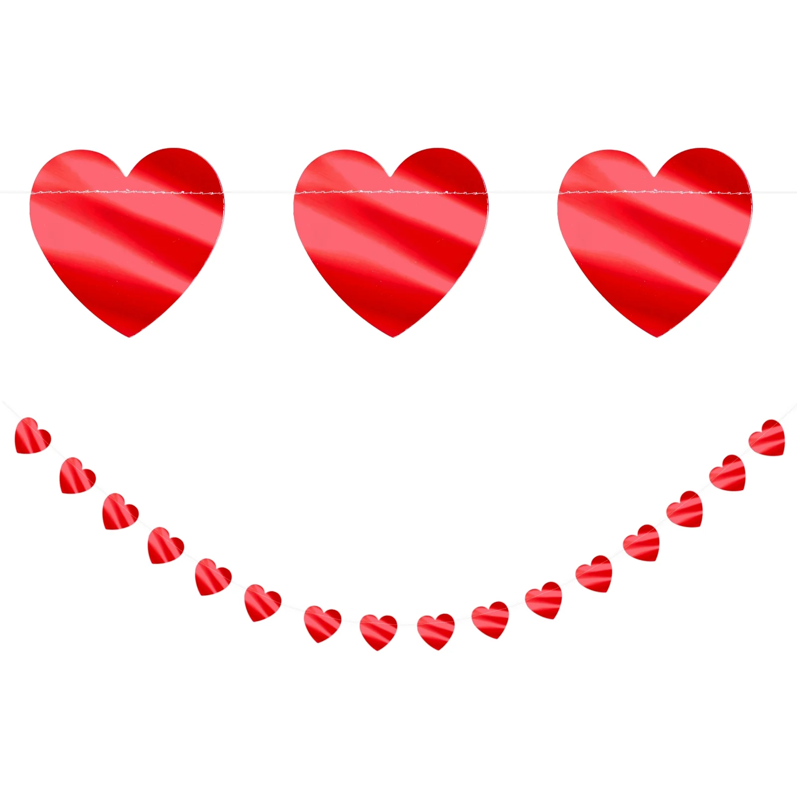 Red Love Heart Foil Garland Banner | Valentine's Day | Occasion & Event ...